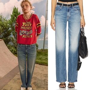 NWT Mother Denim Mid Rise Tunnel Vision Sneak I'm a Winner Jean 27 Blue Jeans